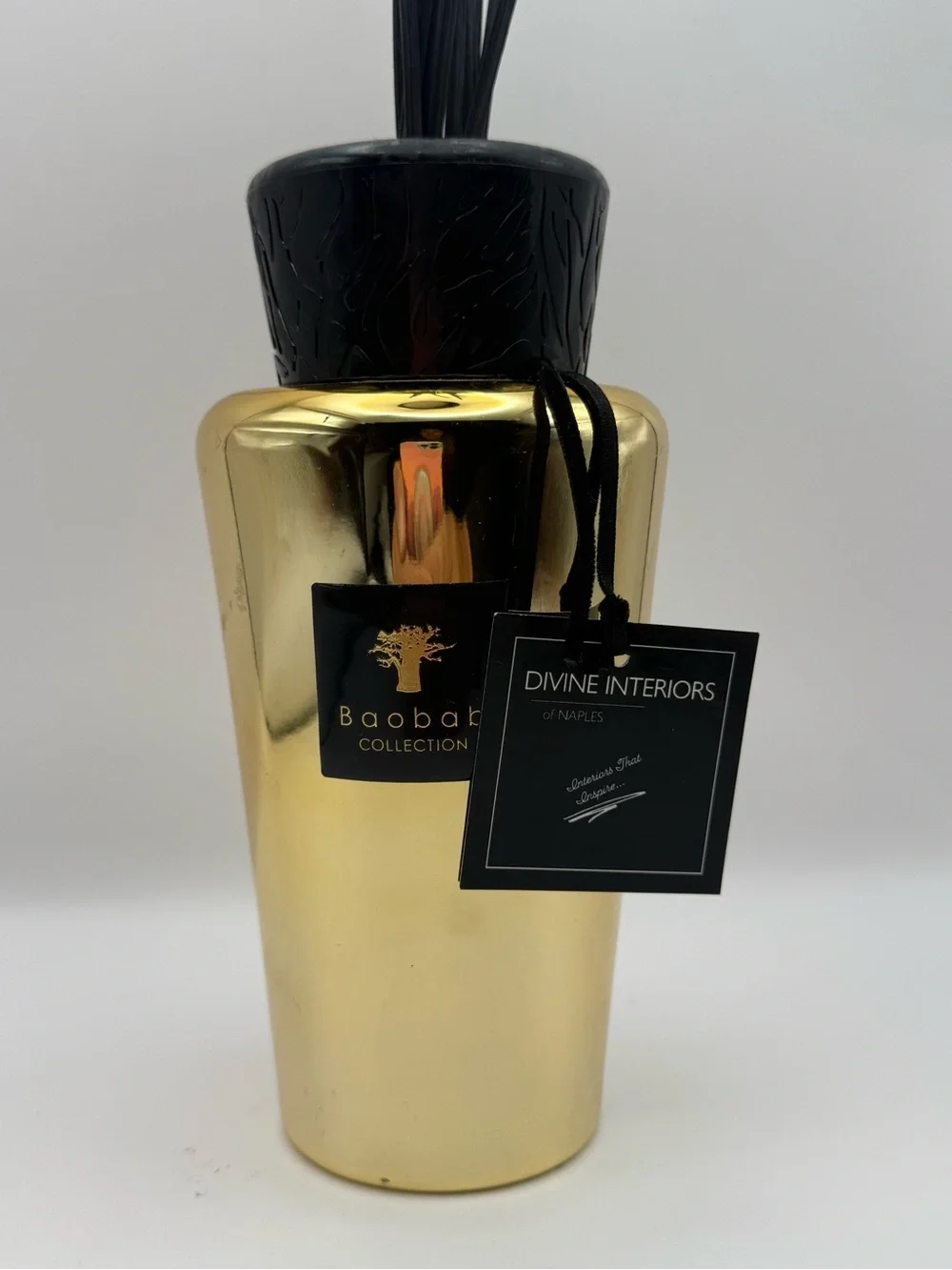 Baobab Collection Gold Black Reed Diffuser Luxury Home Decor Divine Interiors